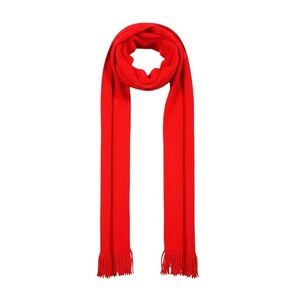 Colorplay Bright Red Fringe Knit Scarf Soft Acrylic Winter Warm Unisex Valentine
